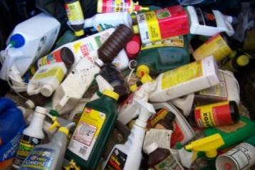 Cleaning sprays, bottles and other hazardous products