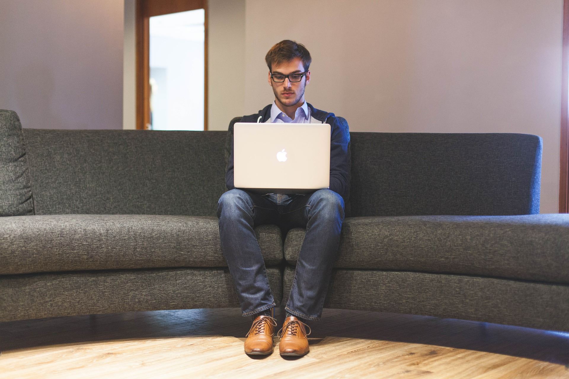 Entrepreneur sitting on couch
