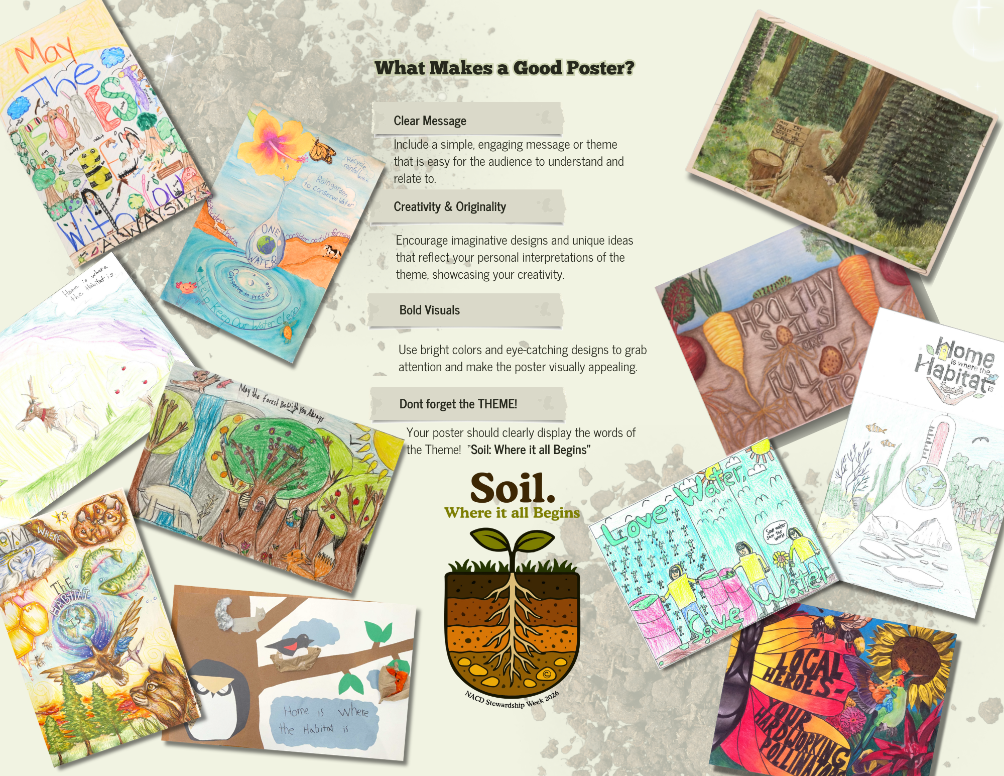 WI Land and Water Youth Conservation Poster Contest example posters and tips on a good poster